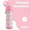 kids water bottle with straw - CHARLI - insulated stainless steel water bottle - thermos - girls/boys (Unicorn 'Mosaic', 18 oz) - Image 2