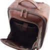 Wheeled Cabin Size Suitcase Real Brown Leather Luggage Travel Bag Trolley Carlos - Image 2