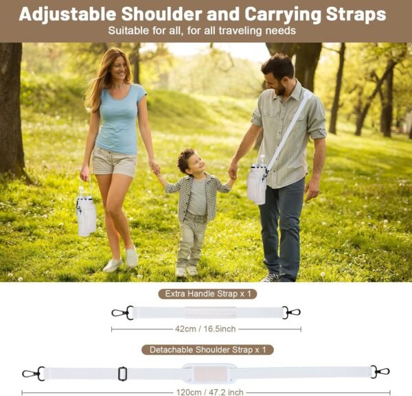 Sunegg Water Bottle Carrier Bag for Stanley 40 oz Tumbler with handle, 3D Embossing Cup holder with Phone Pocket, Strap & Straw Cover, Accessories for Stanley Cup for Outdoor Travel Camping - Image 3