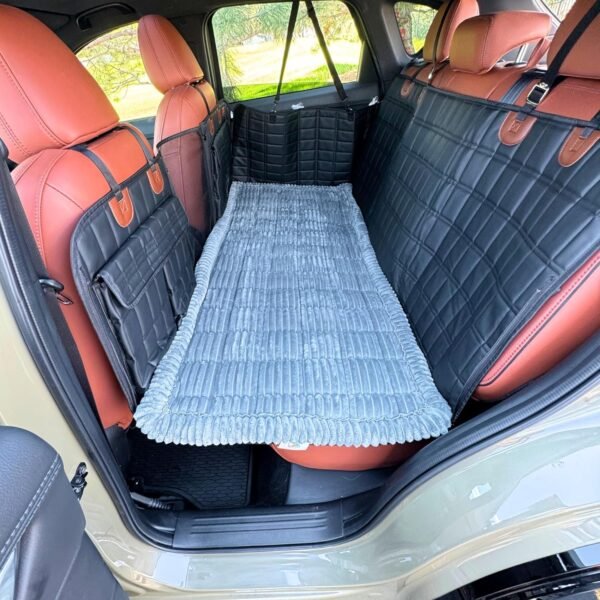 Deluxe Dog Bed Grey, Pad Topper, Pet Bed Mat, Non-Slip Bottom, Couch Cover Blanket, Dog Travel Bed, Custom Fit Cushion for Backseat Extenders, and Seat Covers
