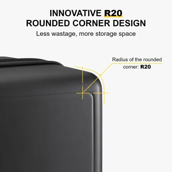 LEVEL8 Hard Shell Carry on Luggage Airline Approved, Carry on Suitcases with Wheels, Lightweight Luminous Textured Travel Luggage, Tsa Approved, 20 Inch Small Carry-On, Black - Image 6