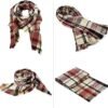 Zando Plaid Blanket Thick Winter Scarf Tartan Chunky Wrap Oversized Shawl Cape Scarves - Image 2