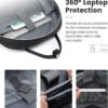 LOVEVOOK Laptop Backpack for Women, 15.6 Inch, Black, Quilted Commuter Backpack with USB Charging Port, Water Resistant, Lightweight Travel Work Backpack - Image 4