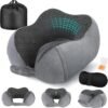 Neck Pillow for Traveling, Travel Pillows for Airplanes,100% Pure Memory Foam Travel Neck Pillow, Adjustable Flight Pillow, Portable Plane Accessories with Eye Mask, Earplugs, Carry Bag