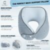 Travel Neck Pillow - Compressible Medium Firm Memory Foam Pillow with 2-in-1 Silky Washable Pillowcase, Carry Bag Included, Ideal for Airplane, Car, Home, and Office,Travel Essential. - Image 2