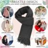 EINSKEY Pashmina Shawls Wraps, 2-Pack Womens Large Scarf Winter Warm Blanket Cashmere Feel Wool Blend Tassel Scarves - Image 6