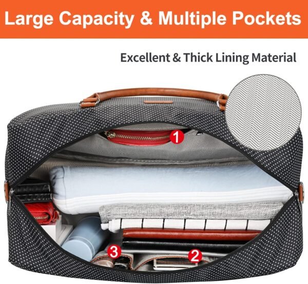 IBFUN Weekender Bags for Women, 21" Weekender Travel Bag, Travel Duffle Bag with Shoe Compartment Carry on Overnight Duffel Bag for Weekend Travel Business Trip, 3PCS - Image 7