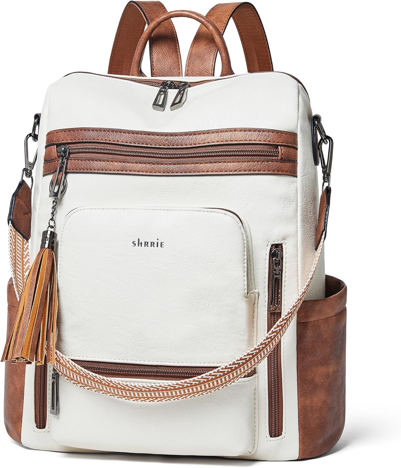 Shrrie Vegan Leather Laptop Backpack for Women 14 inch Work Backpack Fashion Travel Backpack Purse for Business College
