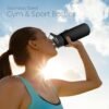 SipX™ Triple-Insulated Stainless Steel Water Bottle 25oz. With 3 Lids, BPA-Free Reusable Insulated Water Bottle Keeps Cold 24 Hours, Metal Water Bottle Made Of Sustainable Material For Hiking & Biking - Image 2