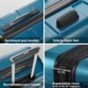 Coolife Luggage Expandable(only 28") Suitcase PC+ABS Spinner Built-In TSA lock 20in 24in 28in Carry on (Charcoal., M(24in).) - Image 4