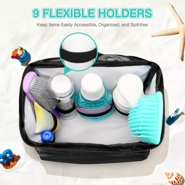 hatisan 1PC Portable Shower Caddy Dorm Room Essentials, Shower Caddy College Hanging Mesh Shower Caddy Bathroom Caddy, Shower Bag for College Shower Caddy Tote Traveling Gym Camping (Black) - Image 7