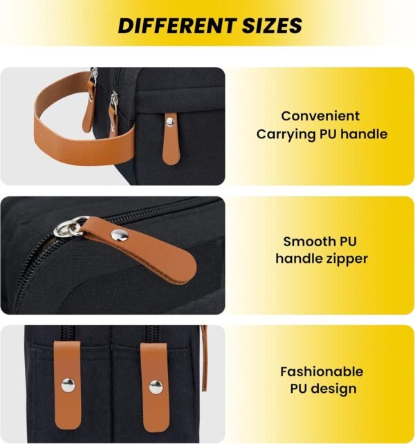Travel Toiletry Bag for Men,Large Toiletries Bag Hanging Dopp Kit Water Resistant Shaving Bag Travel Essentials for Toiletries Accessories(Black) - Image 4