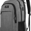 MATEIN Travel Laptop Backpack, Business Anti Theft Slim Sturdy Laptops Backpack with USB Charging Port, Water Resistant College School Computer Bag Gift for Men & Women Fits 15.6 Inch Notebook, Grey