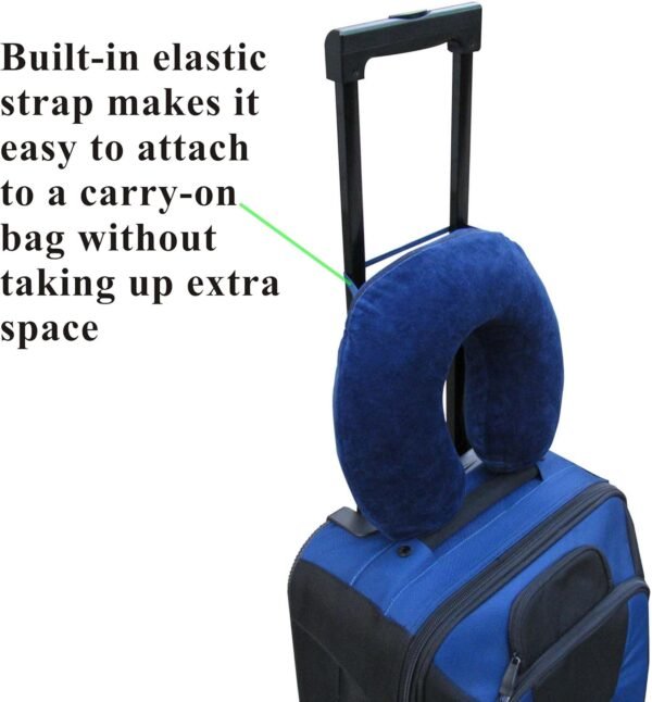 Memory Foam Neck Pillow - Adjustable Thickness for Best Comfort, Dark Blue - Image 5