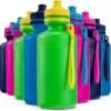 Bulk Water Bottles for Kids - (Pack of 12) 18 oz - 7.5 Inch BPA-Free Plastic water Bottles with Pop-Up Tops & Handles for Summer, reusable water bottles bulk For School, sports Birthday Party Favors