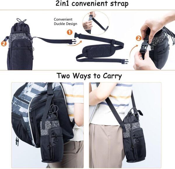 Water Bottle Holder with Strap, Water Bottle Carrier Bag - Image 4