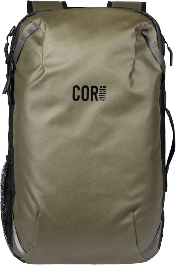 COR Surf Carry On Travel Backpack | NOW with Premium YKK Zippers | Flight Approved Carry On Laptop Backpack with Secret Passport Pockets | The Island Hopper (28L, Army Green) - Image 9
