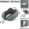 Travel Pillow and Blanket Set for Traveling, Memory Foam Neck Pillow and Soft Blanket Compact, Airplane Travel Essentials Adult with Sleep Mask Earplugs Storage Bag for Plane Car, Grey - Image 5