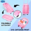 Peppa Pig Kids Suitcase for Girls Foldable Trolley Hand Luggage Bag Carry On Travel Bag with Wheels Cabin Bag Wheeled Bag with Handle Trolley Suitcase for Kids - Image 4