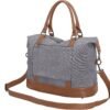 Bluboon Travel Tote Bags with Zipper Ladies Canvas Bag Weekender Overnight Bag for Women Carry on Duffel Bag Trolley Sleeve - Image 3