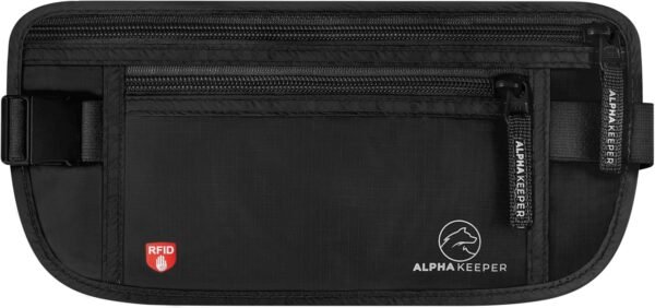 Money belt for travel - RFID slim passport holder men/women travel wallet hidden pouch under clothes to protect your information and money travel fanny pack for men/women bag travel essentials
