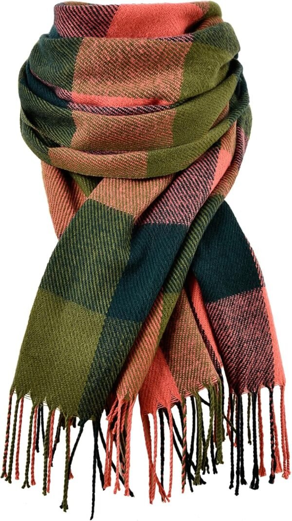 Scarf for Women - Women's Fall Winter Scarfs, Classical Scottish Checked Long Shawl Wrap Scarf, Warm Scarves for Women