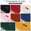 Suhine 8 Pcs Blanket Scarf Warm Soft Cashmere Shawl Thickened Winter Long Scarf with Tassel Edge, 13.8 x 78.8 Inch - Image 2