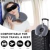 2 Pack Travel Pillow for Airplane, Memory Foam Neck Pillows Travel Essentials with Eye Mask Earplugs and Storage Bag for Travelling, Plane, Sleeping, Car, Train and Home Use, Grey - Image 5