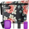 Storage Bag with Combination Lock, Water Resistant Carbon Lining Portable Bag File Organizer Enduring Travel Bag Durable and Stylish Great Gift for Men Women (Flower)