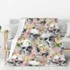 Flower Butterfly Sugar Skull Blanket Throw Blankets Soft Warm Fleece Blanket for Women Men for Gifts Travel Airplane Bed Couch Car 50"x40"