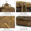 SMONT Toiletry Bag Travel Toiletry Bag for Men Tactical Toiletry Bag Men's Hanging Toiletry Bag Small Toiletry Bag Hanging Dopp Kit Shaving Suitable Shaving Bag Bathroom Bag Hygiene Bag Brown - Image 7