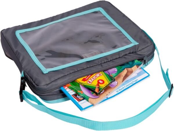 J.L. Childress 3-in-1 Travel Tray & iPad Tablet Holder, Car Seat Lap Tray for Toddlers & Kids, Grey/Teal - Image 13