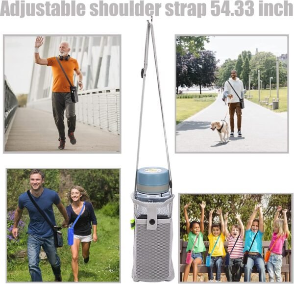 3Pcs Water Bottle Holder with Adjustable Shoulder Strap Water Bottle Carrier Mesh Water Bottle Bag Lightweight Dog Water Bottle Sleeve Crossbody Water Bottle Pouch (Navy/Korean blue/purple) - Image 6