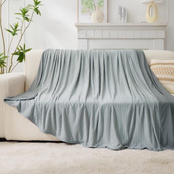 JOOJA Cooling Blanket for Hot Sleepers Queen Size Double Sided Ultra Cold Effect Cool Blanket for Adults Kids Pet Dogs Grey 90x90 Inches - Image 6