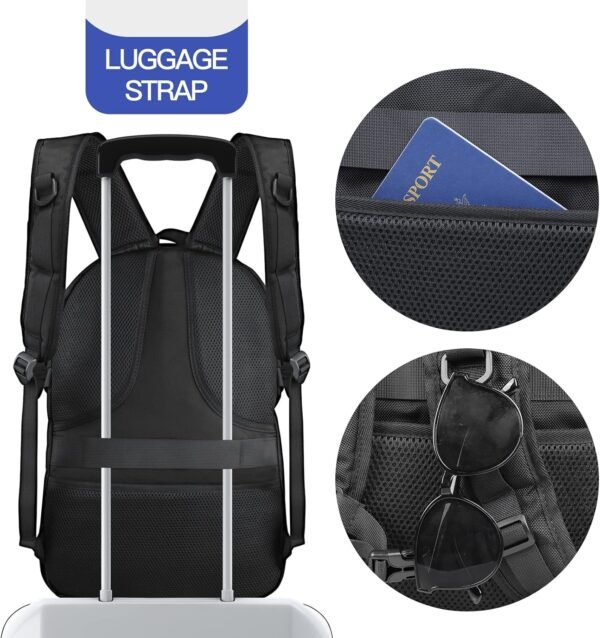 Extra Large Backpack, 50L Travel Backpack, 17 inch Laptop Backpack for Men, TSA Approved Heavy Duty Backpack with USB Charging Port, Anti Theft Backpack for Business Work College, Black - Image 5