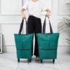 Upgrade Shopping Bag with Wheels Carry on Luggage Bag Reusable Shopping Bags Travel Bags Portable Trolley Bags- Larger Size & Waterproof & Strong(Purple) - Image 7