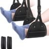 2-Pack Airplane Foot Hammock Travel Essentials, Portable Foot Hammock for Plane Travel, Memory Foam Foot Rest for Air Travel, Desk Foot Rest, Long Flight Must Haves for Women Men Kids
