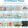 Busy Book for Kids, Montessori Autism Sensory Educational Toys, 12 Pages Toddler Preschool Activity Binder and Early Learning Toys - for Boys & Girls Develops Fine Motor Skills - Image 2