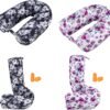 2 Pack Travel Pillow Twist Memory Foam Neck Support Adjustable Pillow for Airplane Train Bus or at Home-Neck Bendable Roll Pillow for Chin, Shoulder Pain Lumbar Rest Leg Support