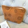Cosmetic bag Makeup bag Preppy Cute Corduroy Toiletry bag for women travel essentials (brownbrown) - Image 4