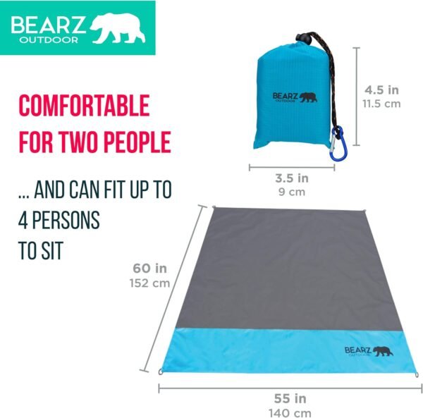 Pocket Blanket - Waterproof Picnic Blanket, Compact Travel Blanket, Picnic Blankets Waterproof Foldable Lightweight for Beach, Hiking, Festival Accessories - Image 7