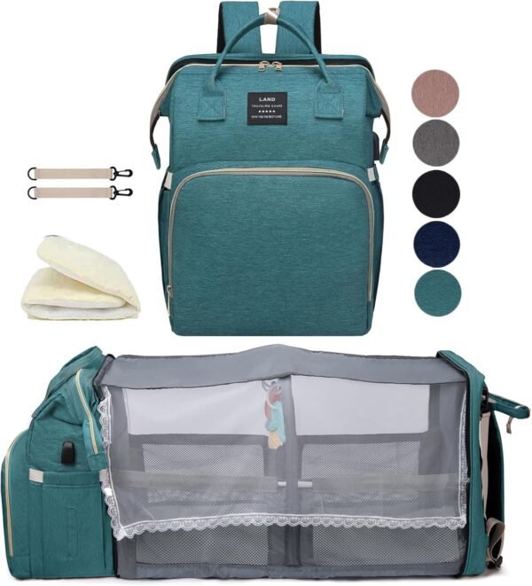 Green Diaper Bag Backpack for Mom: Baby Bags for Boys Girls Toddler Women Men Large Back Pack Diapers Bag Big Travel Pañaleras Modernas Para Bebe Niña Unisex Newborn Essential Baby Registry