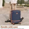 Coolife Suitcase Set 3 Piece Luggage Set Carry On Travel Luggage TSA Lock Spinner Wheels Hardshell Lightweight Luggage Set(Navy, 3 piece set (BP/TB/20)) - Image 2