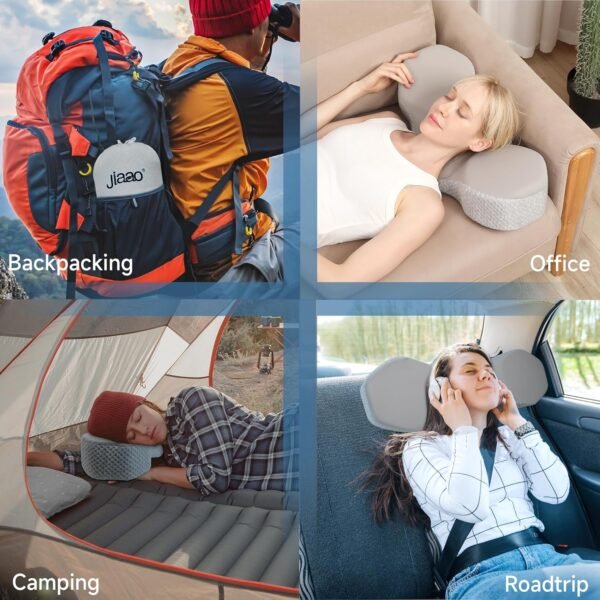 Cervical Pillow for Neck Pain Relief, 2024 Portable Travel Memory Foam Pillow with Bag, 3D Eye Masks and Earplugs, Washable Pillowcase, Side Sleeper Pillow for Adults Back Stomach Sleeper - Image 7