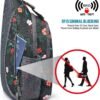 G4Free Sling Bag RFID Blocking Sling Backpack Crossbody Chest Bag Daypack for Hiking Travel(Black Base Floral) - Image 2