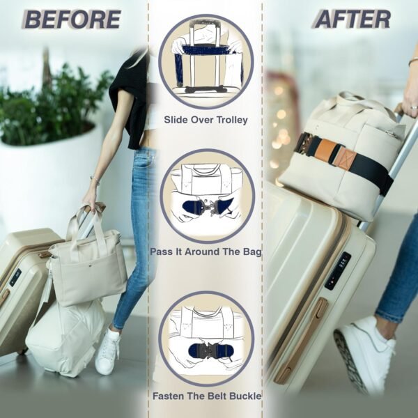 LIV3D Travel Belt for Luggage - Adjustable and Trendy - Luggage Strap for Bag Attachment Carrying Bag - Effortless Travel - Travel Smarter with Airport, Train Travel Accessories - Image 3