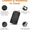Amazon Basics Ripstop Wheeled Duffel Bag for Travel, Travel Bag, Telescoping Handle, 35", Black - Image 2
