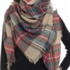 Dimore Trendy Plaid Blanket Scarf Women Big Oversized Long Scarves Warm Winter Tartan Checked Shawl Wrap Scarf Gift For Women