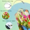 Blue Butterfly Luggage Tag,Tulip Flowers Luggage Tags of Set 2 Leather Identifiers Privacy Cover with Stainless Steel Loop for Women Men Travel Bag Suitcase - Image 4
