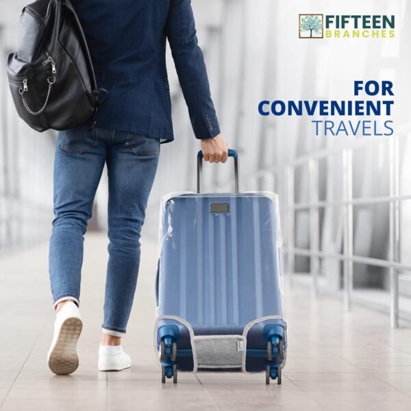 Luggage Covers for Suitcase TSA Approved | Handle Openings on L&R | Premium Clear Suitcase Covers for Luggage TSA Approved | Luggage Protector Suitcase Cover | Size 28in |Clear Luggage Cover Protector - Image 5